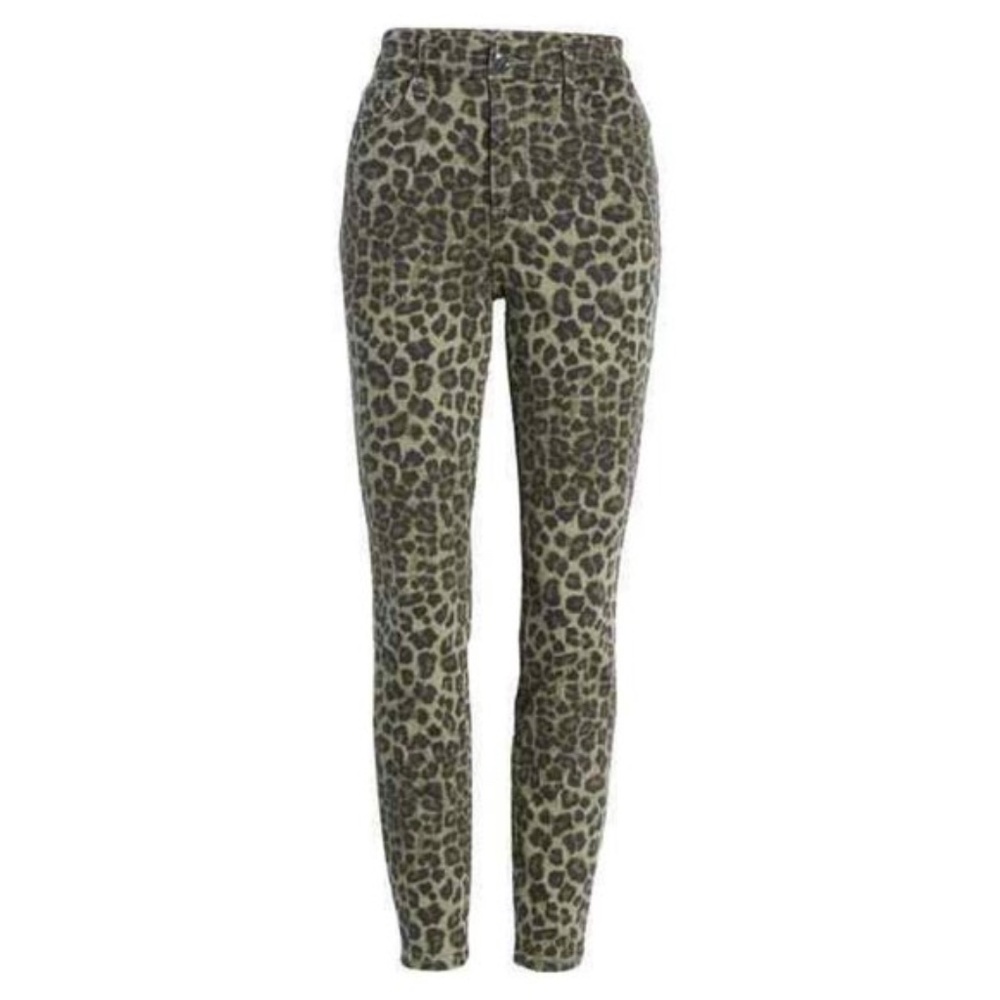 GOOD AMERICAN Jeans Size 14 Waist 32 Good Waist Crop Leopard